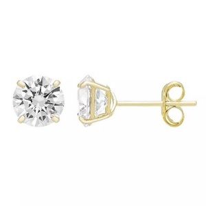 14k gold cubic zirconia stud earring